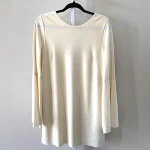 NWT Osklen Collection Bell Sleeve Ivory Cream Mini Dress Pull-On Size Small